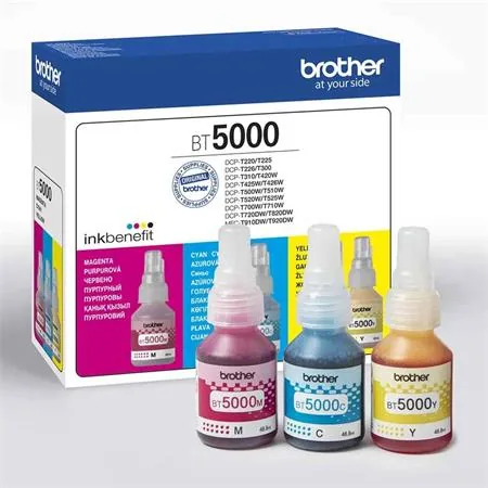 Brother BT5000CL Value Pack - 3-balení - 48.8 ml - azurová, purpurová, žlutá - originální - doplnění inkoustu - pro Brother DCP-T220, T420, T425, T426, T520, T525, T720, MFC-T920; InkBenefit Plus DCP-T426