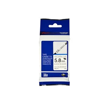 Brother HSe-221E - Černá na bílé - Roll (0.9 cm x 1.5 m) 1 kazeta/y závěsný box - páska pro tepelně smrštitelnou trubici - pro P-Touch PT-D800W, PT-E550WVP