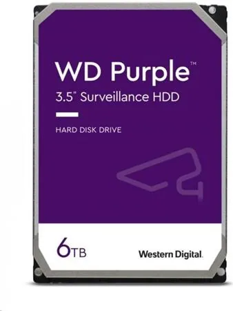 WD Purple WD64PURZ - Pevný disk - 6 TB - sledování - interní - 3.5" - SATA 6Gb/s - 5400 ot/min. - vyrovnávací paměť: 256 MB