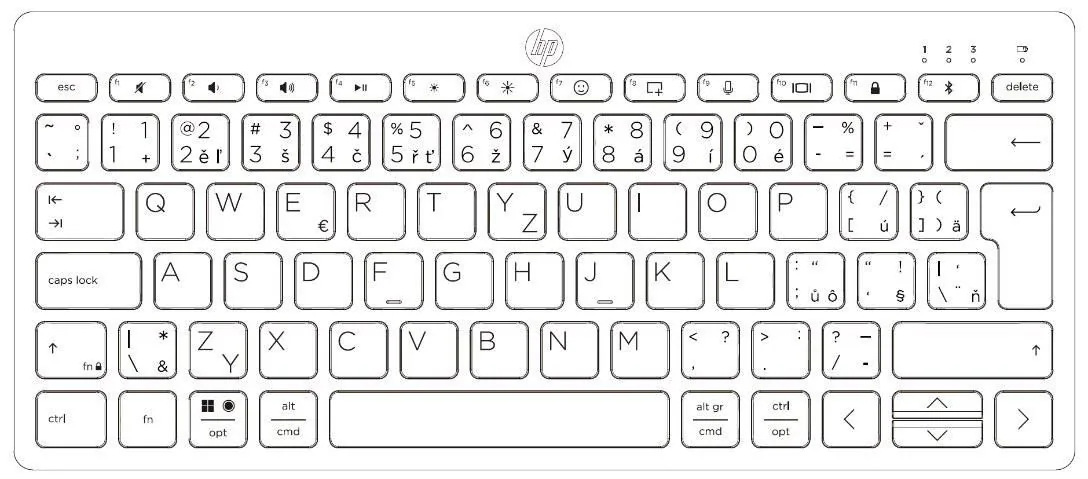 HP 150 Klávesnice USB CZ, černá klasická