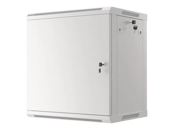 LANBERG Nástěnná jednodílná skříň 19", 12U/600x450 FOR SELF-ASSEMBLY plechové dveře šedá (RAL7035) (v rozloženém stavu