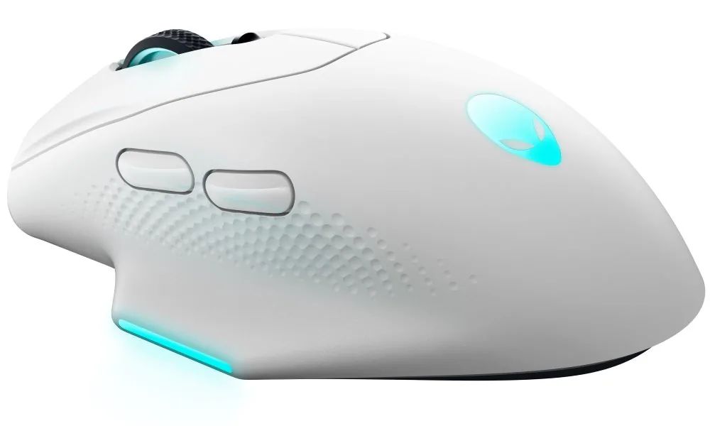 Dell Alienware 620M/Herní/Optická/Pro praváky/26 000 DPI/Drátová+bezdrátová/Bílá