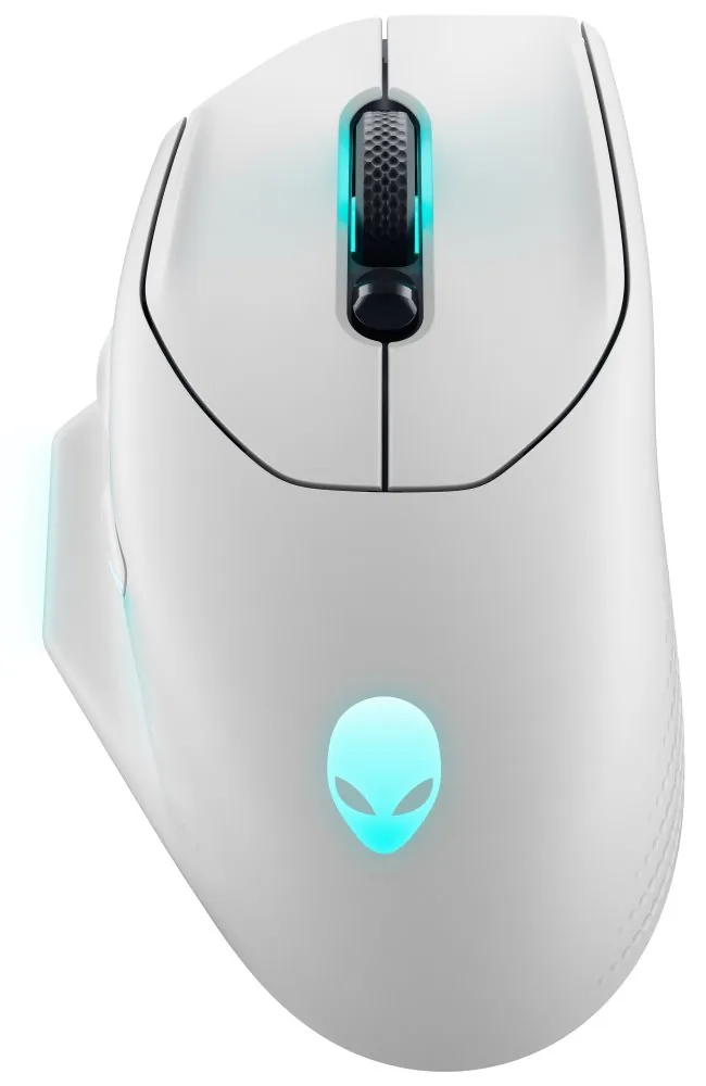 Dell Alienware 620M/Herní/Optická/Pro praváky/26 000 DPI/Drátová+bezdrátová/Bílá