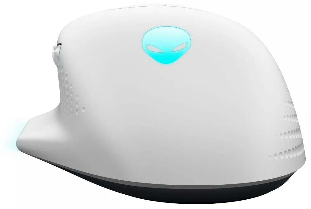 Dell Alienware 620M/Herní/Optická/Pro praváky/26 000 DPI/Drátová+bezdrátová/Bílá
