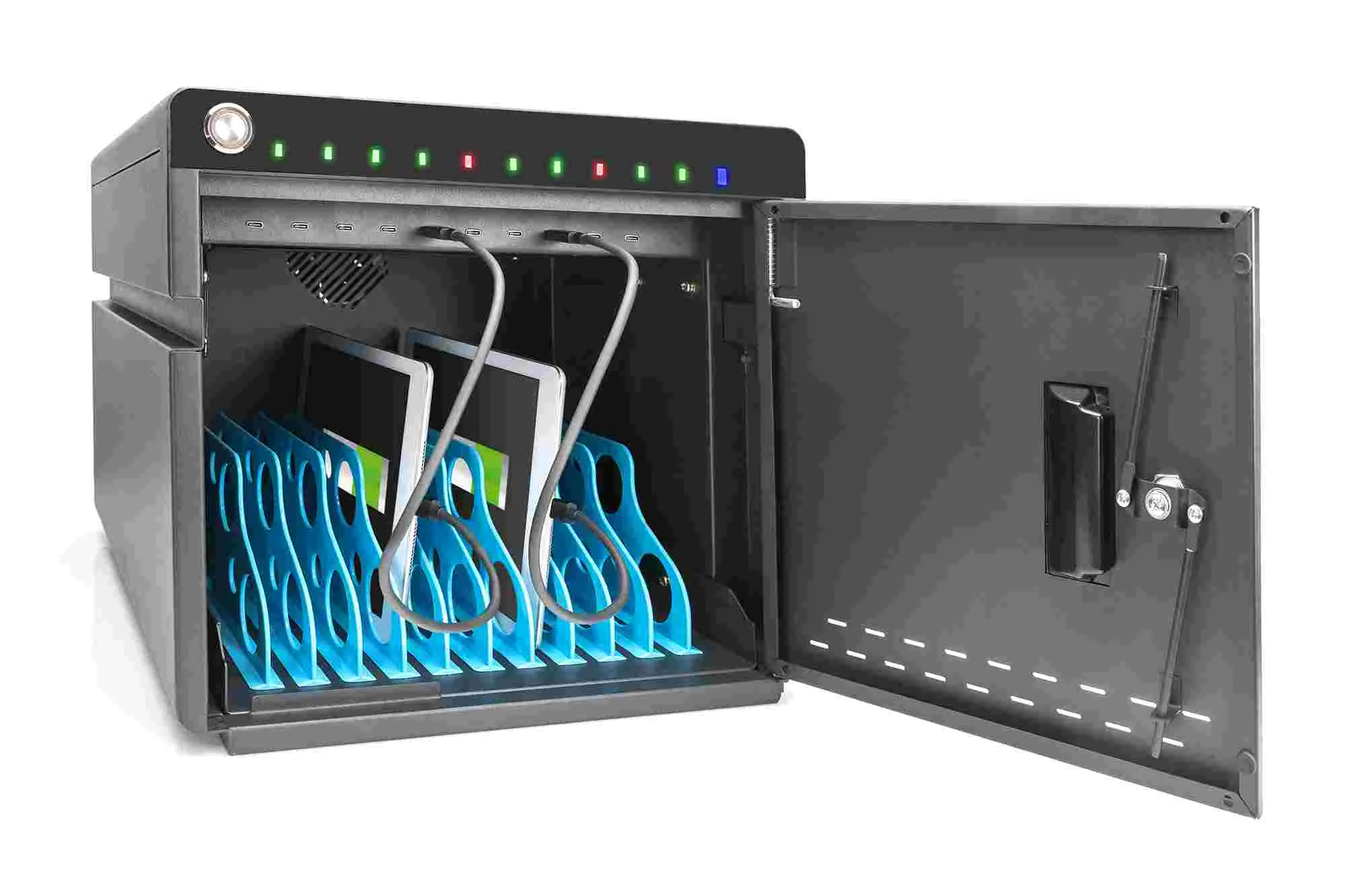 DIGITUS mobilní stolní nabíjecí skříňka pro tablety do 14 palců, 10 zařízení. UV-C, USB-C ( až 20W na zařízení