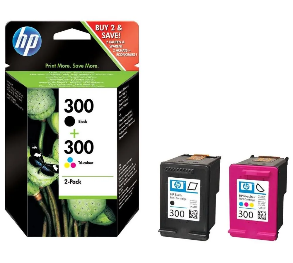 HP 300 - 2-balení - černá, barva (azurová, purpurová, žlutá) - originální - inkoustová cartridge - pro Deskjet F4210, F4213, F4230, F4235, F4250, F4273, F4274, F4275, F4283, F4288, F4292, F4293