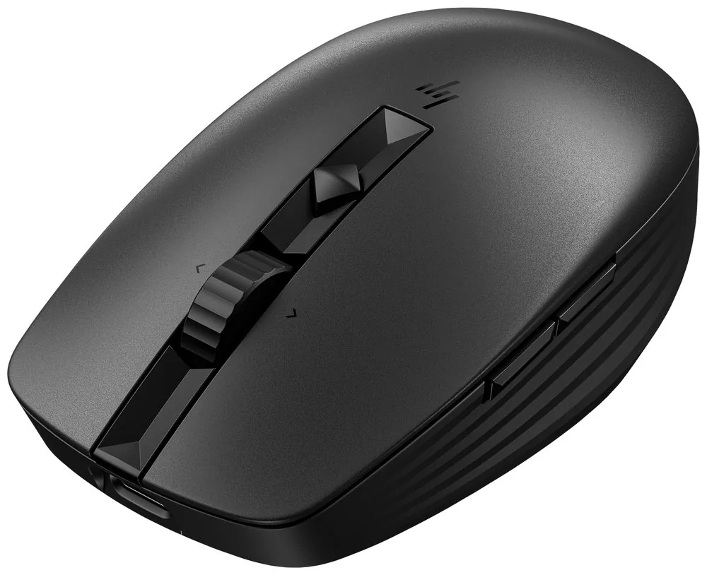 HP 715 - Myš - více zařízení, dobíjecí - 7 tlačítka - bezdrátový, kabelové - Bluetooth 3.0, 2.4 GHz - bezdrátový přijímač USB - černá