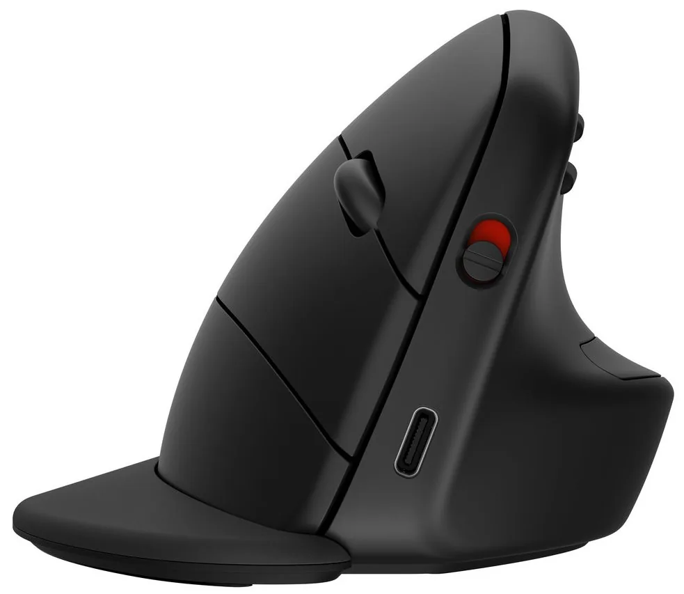 HP 925 - Vertikální myš - ergonomický - 6 tlačítka - bezdrátový - Bluetooth 5.3, 2.4 GHz - bezdrátový přijímač USB - černá - 100% papírový obal