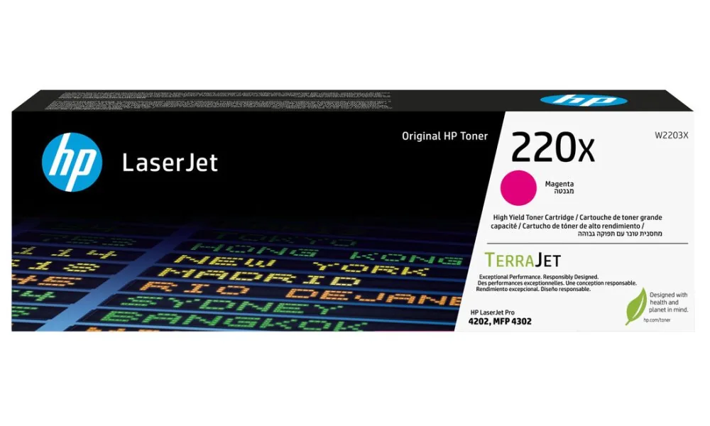 HP 220X - Purpurová - originální - LaserJet - kazeta s barvivem (W2203X) - pro Color LaserJet Pro MFP 4301, MFP 4303