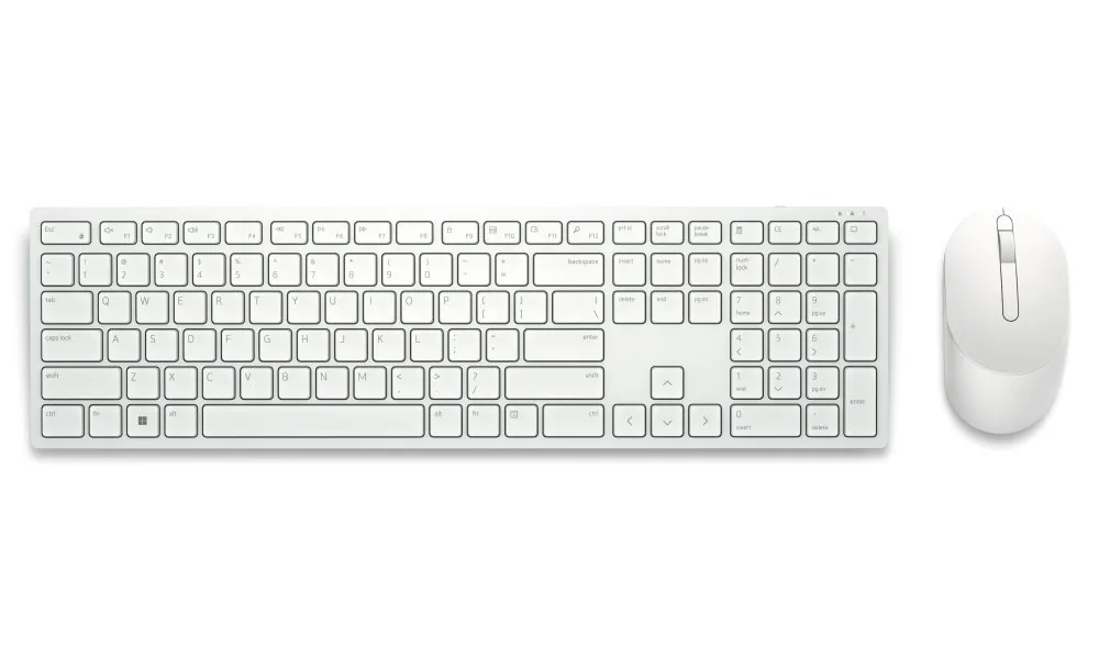 Dell Pro Keyboard and Mouse KM5221W - Klávesnice a sada myši - bezdrátový - 2.4 GHz - QWERTZ - česká - bílá