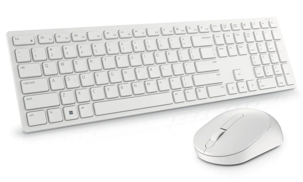 Dell Pro Keyboard and Mouse KM5221W - Klávesnice a sada myši - bezdrátový - 2.4 GHz - QWERTZ - česká - bílá
