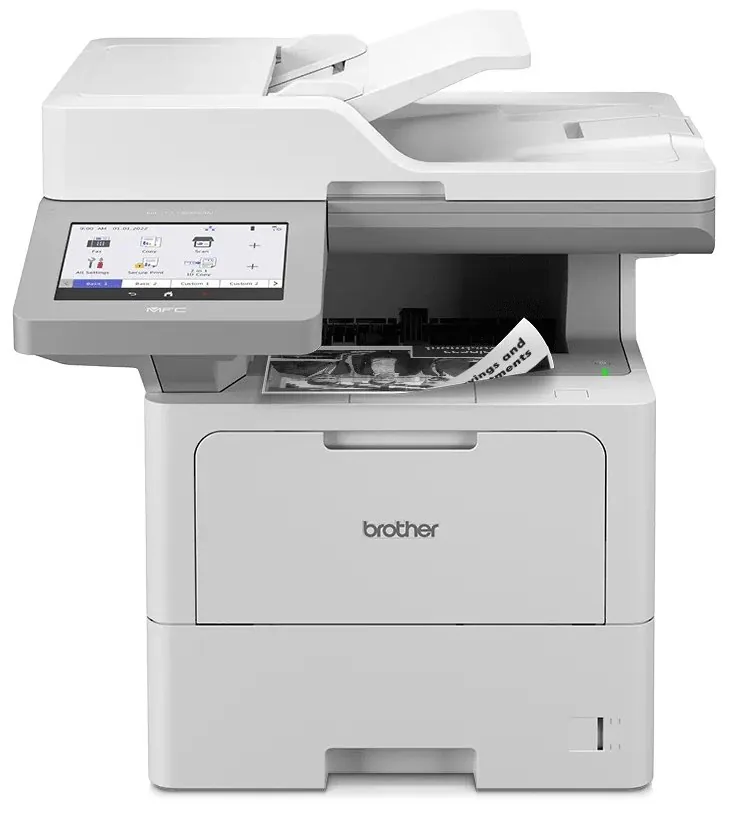 Brother MFC-L6910DN - Multifunkční tiskárna - Č/B - laser - A4/Legal (média) - až 50 stran/min. (kopírování) - až 50 stran/min. (tisk) - 520 listy - 33.6 Kbps - USB 2.0, Gigabit LAN, Wi-Fi(n), NFC, hostitel USB 2.0