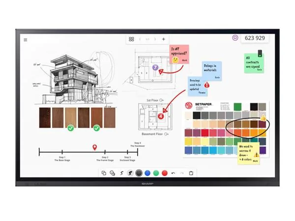Sharp PN-LA752 - 75" Třída úhlopříčky LA Series displej LCD s LED podsvícením - interaktivní - s dotyková obrazovka (multi touch) - 4K UHD (2160p) 3840 x 2160 - Direct LED