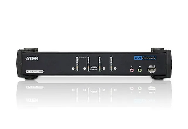 ATEN 4-portový přepínač KVM DVI Dual Link/ se zvukem CS1784A