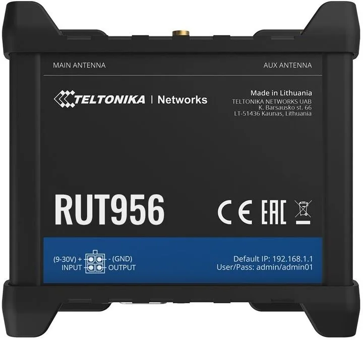 Teltonika LTE Wi-Fi Router RUT956, 2,4 GHz, 802.11b g n, 2 3 4G, LTE, GPS, 4x DI DO