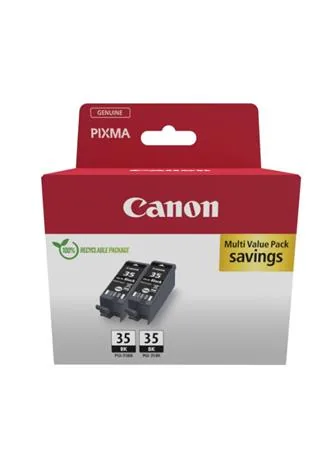 Canon PGI-35BK Twin Pack - 2-balení - 9.3 ml - černá - originální - závěsný box - inkoustový zásobník - pro PIXMA iP100 with battery, iP110, iP110w, TR150 with Battery Pack