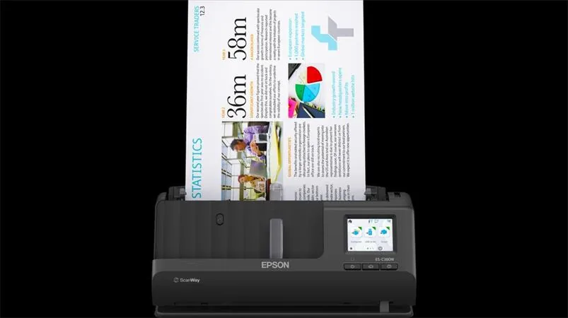 Epson ES-C380W - Skener typ sheetfed - Duplex - A4/Legal - 600 dpi x 600 dpi - ADF (20 stran) - až 3500 skenů denně - USB 2.0, Wi-Fi(n)