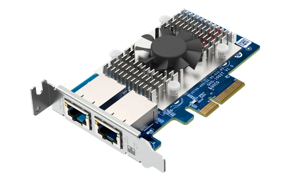 QNAP QXG-10G2T - dvouportová rozšiřující 10GbE karta (Aquantia AQC107) pro PC i QNAP NAS, LP