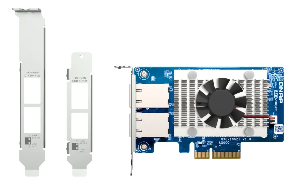 QNAP QXG-10G2T - dvouportová rozšiřující 10GbE karta (Aquantia AQC107) pro PC i QNAP NAS, LP
