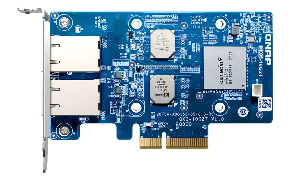 QNAP QXG-10G2T - dvouportová rozšiřující 10GbE karta (Aquantia AQC107) pro PC i QNAP NAS, LP