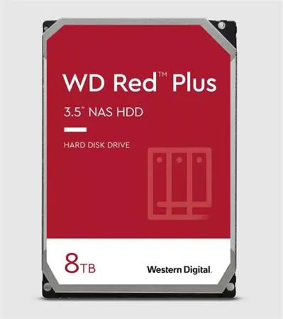 WD Red Plus WD80EFPX - Pevný disk - 8 TB - interní - 3.5" - SATA 6Gb/s - 5640 ot/min. - vyrovnávací paměť: 256 MB