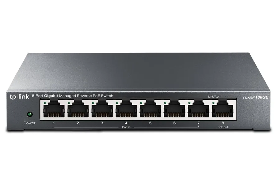 TP-link RP108GE Switch 8G Omada Reverse PoE, 7x PoE in, 1x PoE out, Desktop