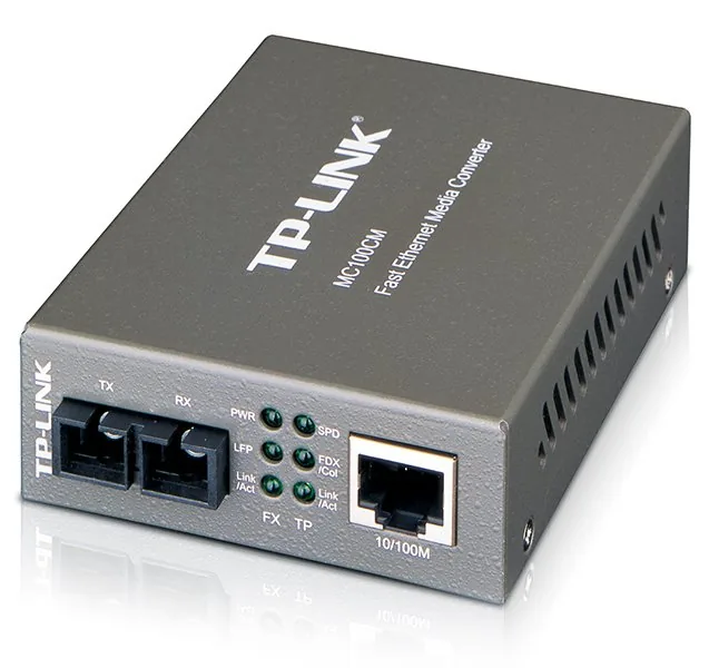 TP-Link MC100CM - Konvertor médií s optickými vlákny - 100Mb LAN - 10Base-T, 100Base-FX, 100Base-TX - RJ-45 / SC několik režimů - až 2 km - 1310 nm