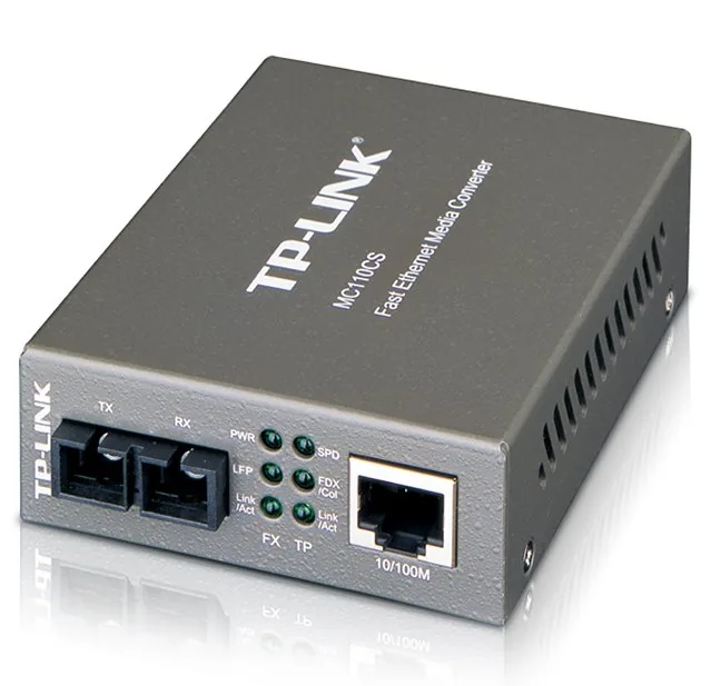 TP-Link MC110CS - Konvertor médií s optickými vlákny - 100Mb LAN - 10Base-T, 100Base-FX, 100Base-TX - RJ-45 / jednoduchý režim SC - až 20 km - 1310 nm