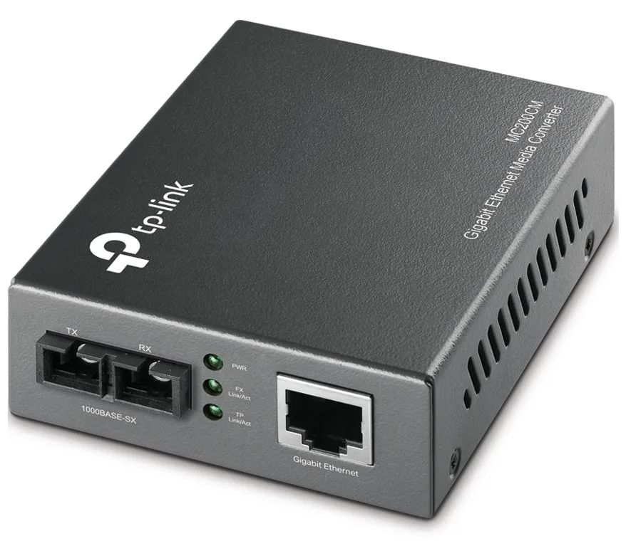 TP-Link MC200CM V5 - Konvertor médií s optickými vlákny - 1GbE - 1000Base-SX, 1000Base-T - RJ-45 / SC několik režimů - až 550 m - 850 nm - pro P/N: TL-MC1400, TL-SG3210XHP-M2 V2.6, TL-SG3452XP V1