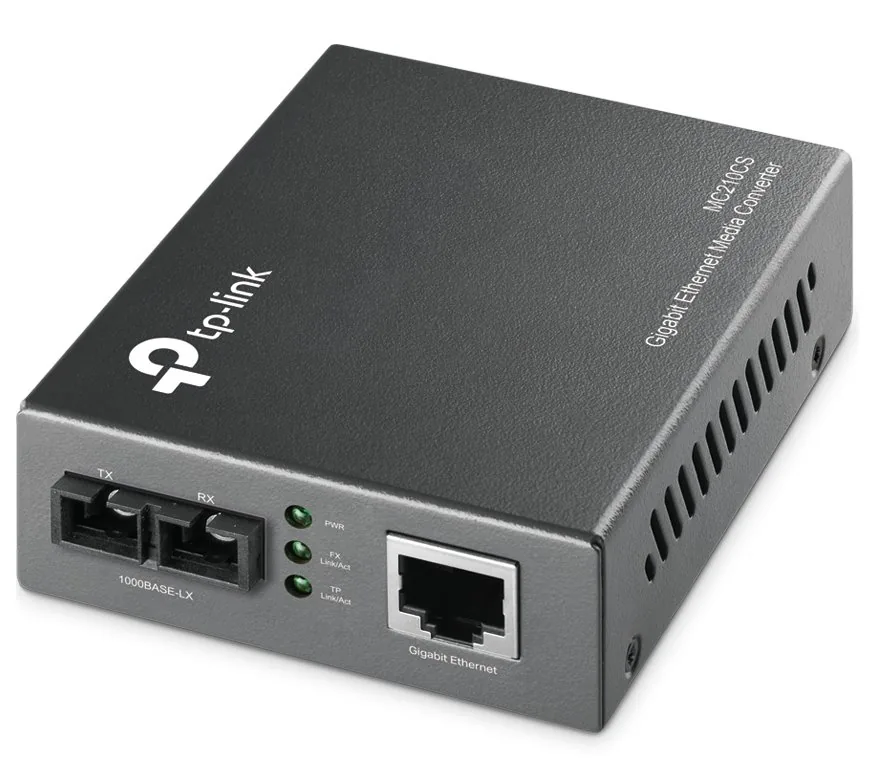 TP-Link MC210CS - Konvertor médií s optickými vlákny - 1GbE - 1000Base-FX, 1000Base-T - RJ-45 / jednoduchý režim SC - až 15 km - 1310 nm - pro P/N: TL-MC1400, TL-SG3210XHP-M2 V2.6, TL-SG3452XP V1