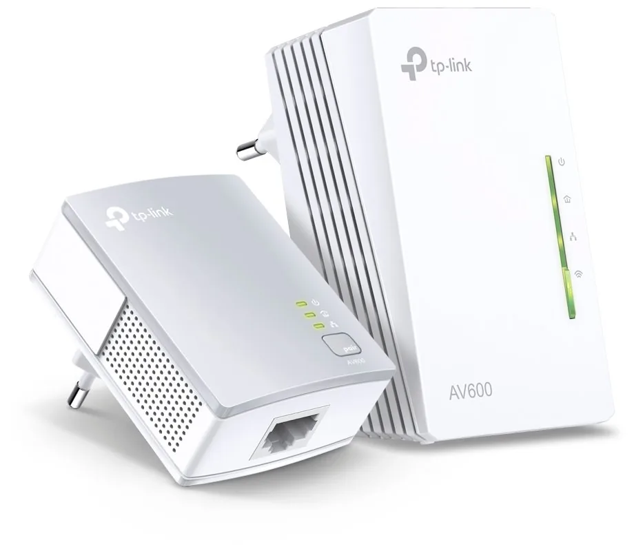 TP-Link TL-WPA4220KIT AV500 2-Port Wifi Powerline Adapter Starter Kit - Sada napájecího adaptéru HomePlug AV (HPAV) - zapojitelný do zdi