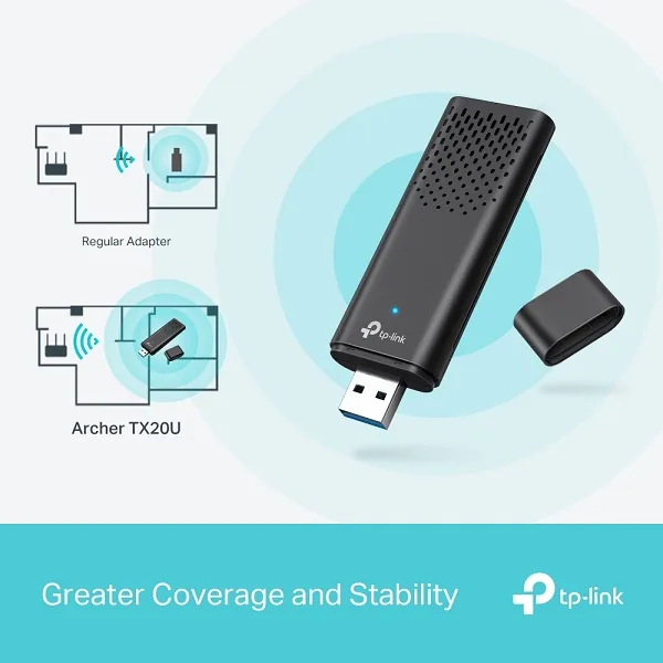 TP-Link Archer TX20U V1 - Síťový adaptér - USB 3.0 - Wi-Fi 5, Wi-Fi 6