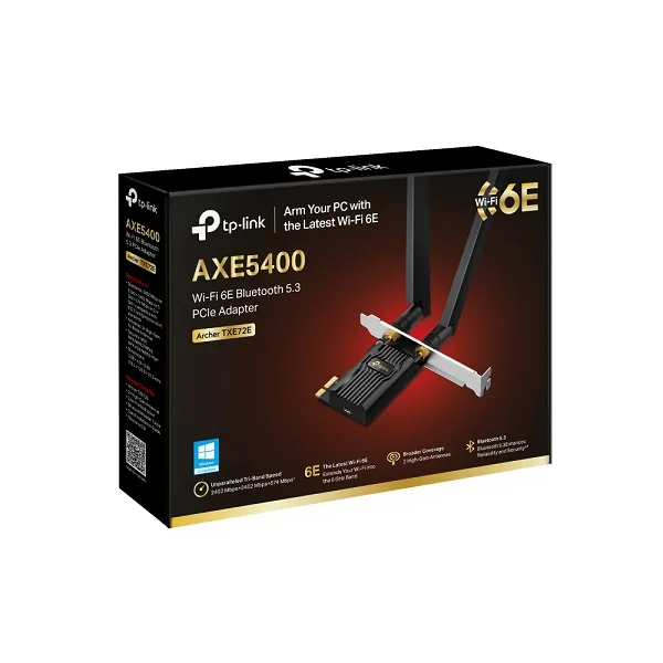 TP-Link ARCHER TXE72E V1 - Síťový adaptér - PCI Express x1 - Bluetooth 5.2, Wi-Fi 6E