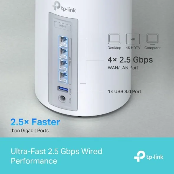 TP-Link Deco BE65 V1 - Systém WiFi - (2 routery) - mesh 1GbE, 2.5GbE, Wi-Fi 7 - Wi-Fi 6 - Multi-Band