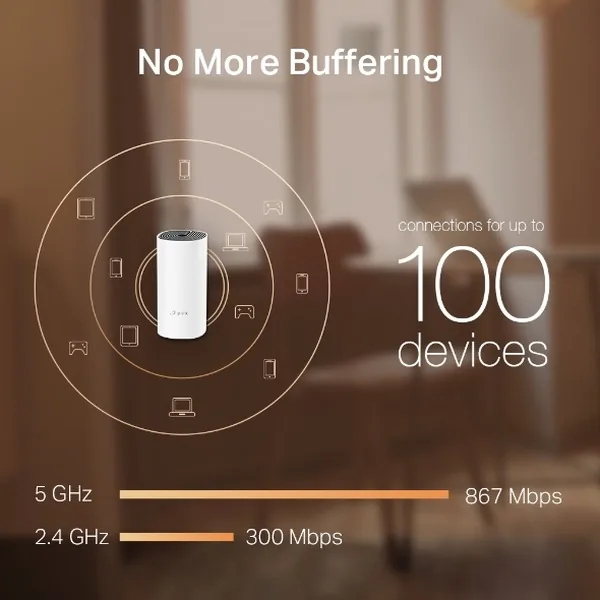 TP-Link DECO M4 - Systém WiFi - (router) - až 2800 čtverečních stop - mesh 1GbE - Wi-Fi 5 - Dual Band