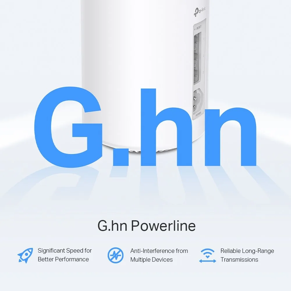 TP-Link Deco PX50 V1 - Systém WiFi - (3 routery) - až 6500 čtverečních stop - mesh 1GbE, G.hn - Wi-Fi 6 - Dual Band