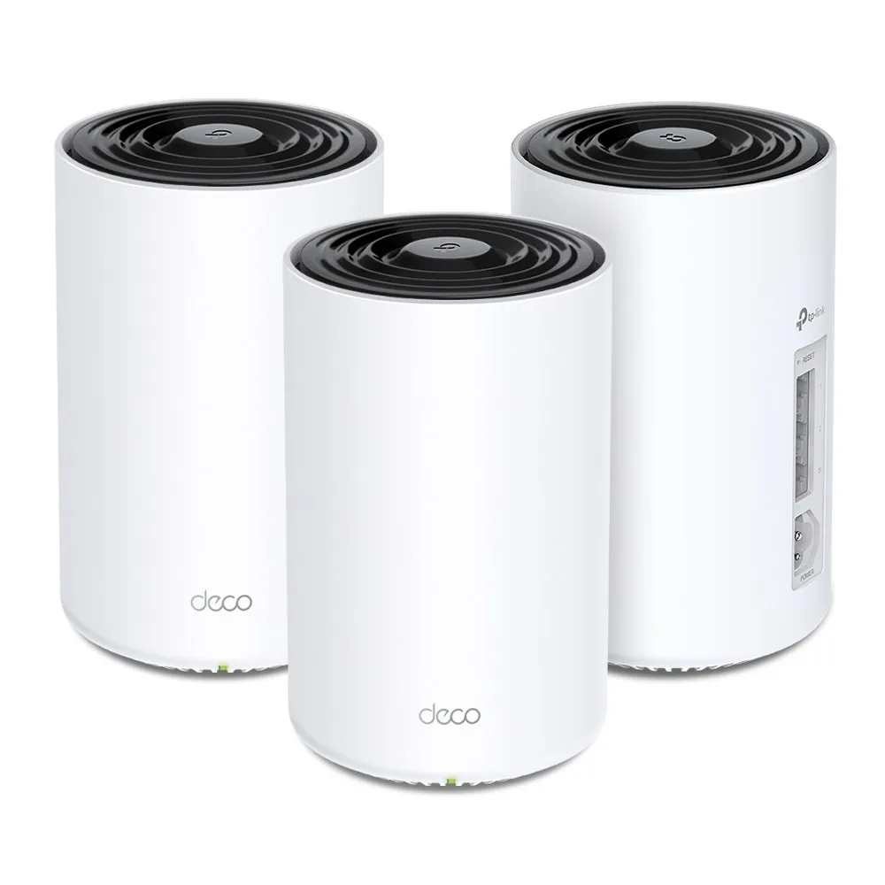 TP-Link Deco PX50 V1 - Systém WiFi - (3 routery) - až 6500 čtverečních stop - mesh 1GbE, G.hn - Wi-Fi 6 - Dual Band