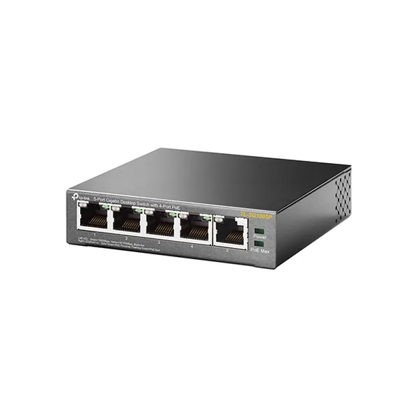 TP-Link TL-SG1005P - Přepínač - neřízený - 4 x 10/100/1000 (PoE) + 1 x 10/100/1000 - desktop - PoE (56 W)
