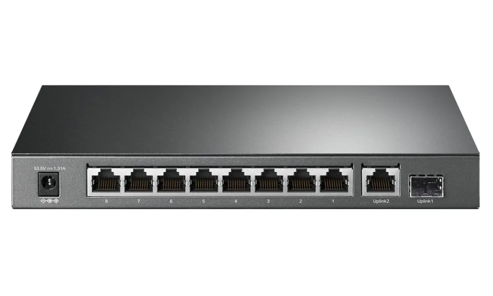TP-Link TL-SG1210P - Přepínač - neřízený - 8 x 10/100/1000 (PoE+) + 1 x 10/100/1000 (uplink) + 1 x Gigabit SFP (uplink) - desktop - PoE+ (63 W)