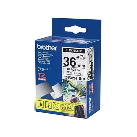 Brother TZe-FX261 - Černá na bílé - Role (3,56 cm x 8 m) 1 kazeta/y flexibilní páska - pro P-Touch PT-3600, 530, 550, 9200, 9400, 9500, 9600, 9800, D800, P900; P-Touch R RL-700
