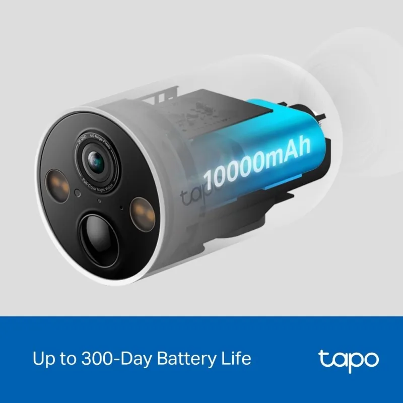 Tapo C425 V1.6 - Síťová bezpečnostní kamera - interiérový, venkovní - odolný proti prachu/počasí - barevný (Den a noc) - 4 MP - 2560 x 1440 - 2K - pevné ohnisko - audio - bezdrátový - Wi-Fi - 2.4GHz radio - H.264 (balení 4)