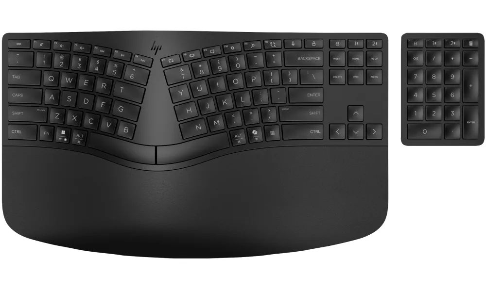 HP 965 - Klávesnice a klávesnicová sada - rozložení ve 2 zónách, samostatná numerická klávesnice, nízký profil klávesnice, více zařízení - compact - bezdrátový - Bluetooth - česká/slovenská - černá