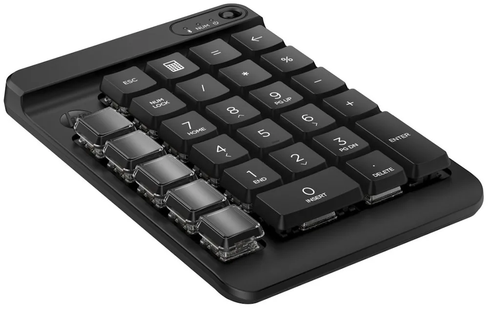 HP 435 - Klávesnice - 9 programovatelných kláves, klávesy s nízký profilem pro cestování, vyměnitelné kloboučky kláves s nálepkami - bezdrátový - Bluetooth 5.3 - anglická - černý konektor
