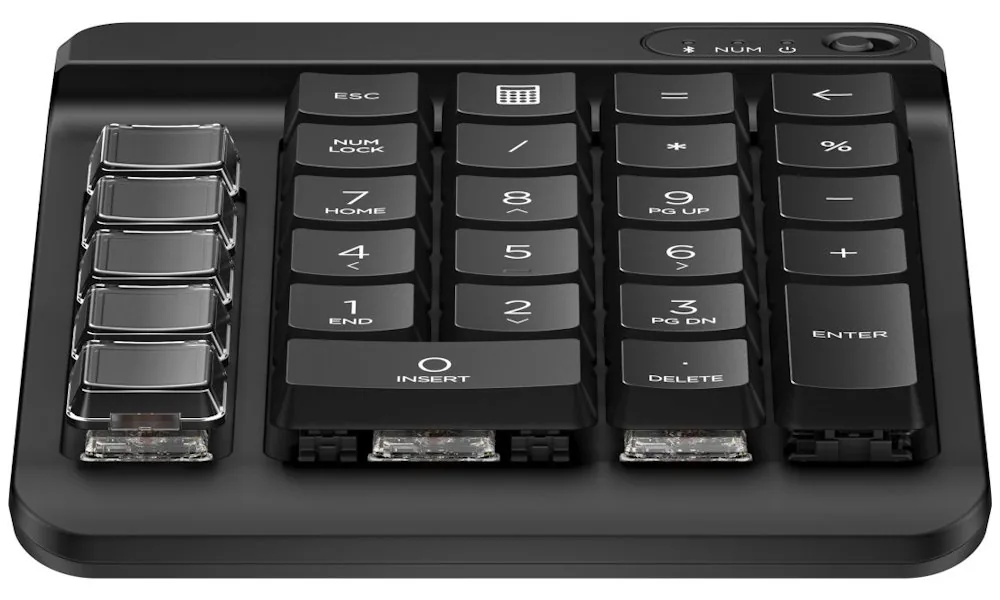 HP 435 - Klávesnice - 9 programovatelných kláves, klávesy s nízký profilem pro cestování, vyměnitelné kloboučky kláves s nálepkami - bezdrátový - Bluetooth 5.3 - anglická - černý konektor