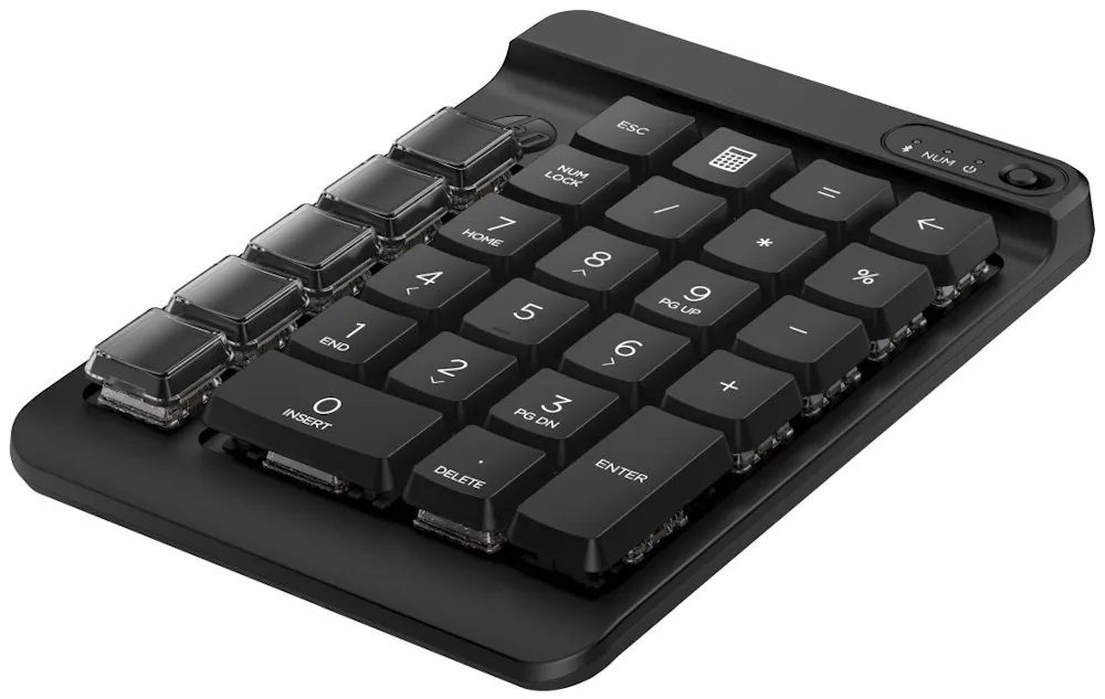HP 435 - Klávesnice - 9 programovatelných kláves, klávesy s nízký profilem pro cestování, vyměnitelné kloboučky kláves s nálepkami - bezdrátový - Bluetooth 5.3 - anglická - černý konektor