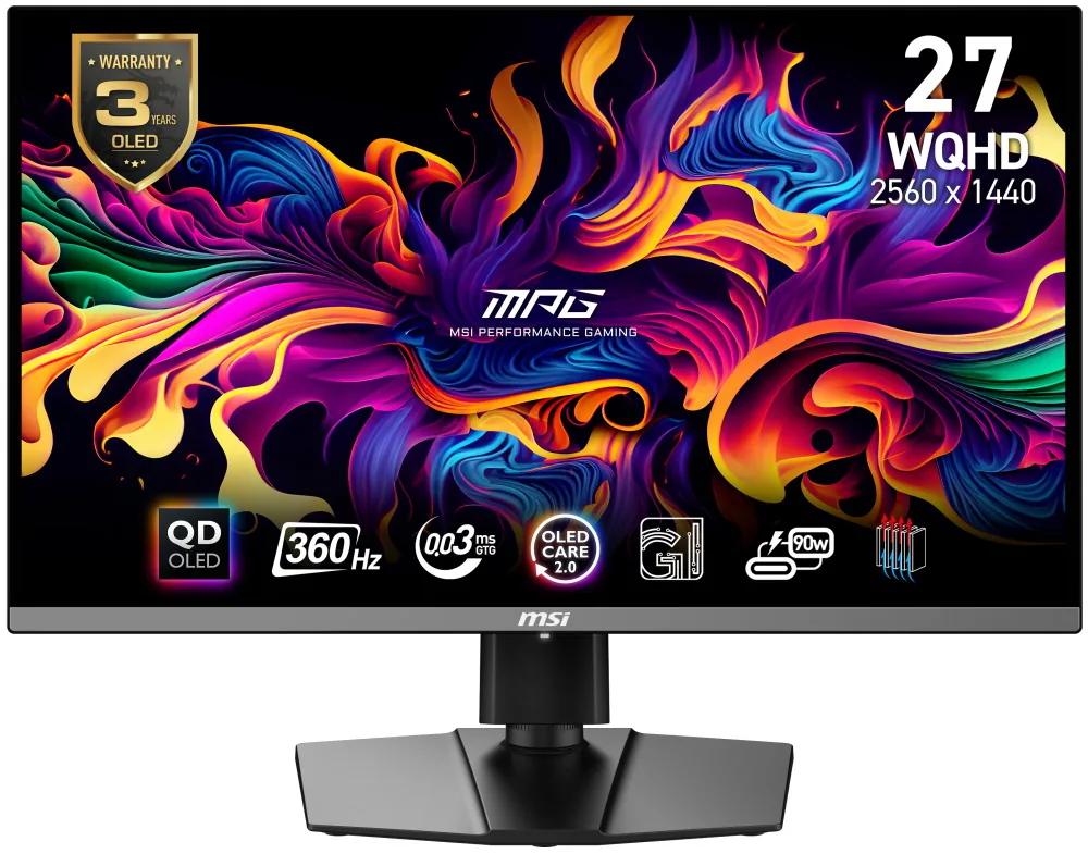 MSI MPG/271QRX/26,5"/QD-OLED/QHD/360Hz/0,03ms/Černá/3R