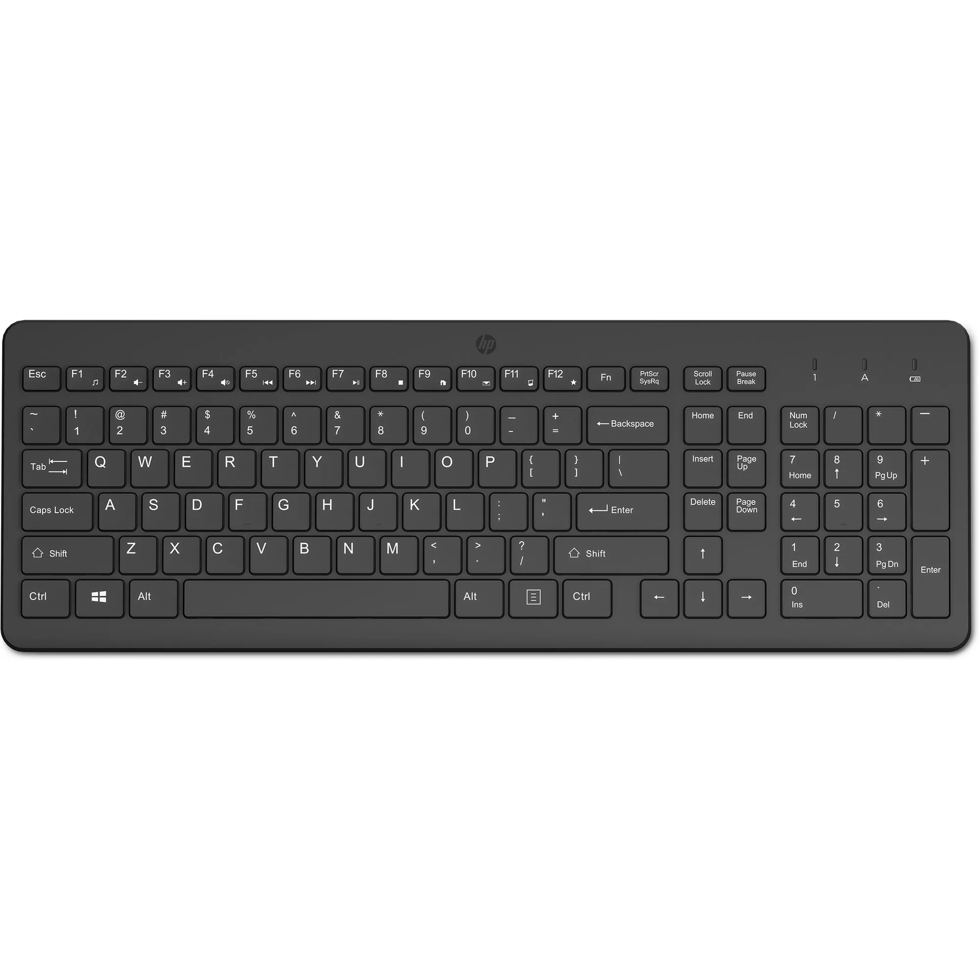 HP 225 - Klávesnice - rozložení 2,5 zóny - full size - bezdrátový - 2.4 GHz - česká/slovenská - černá
