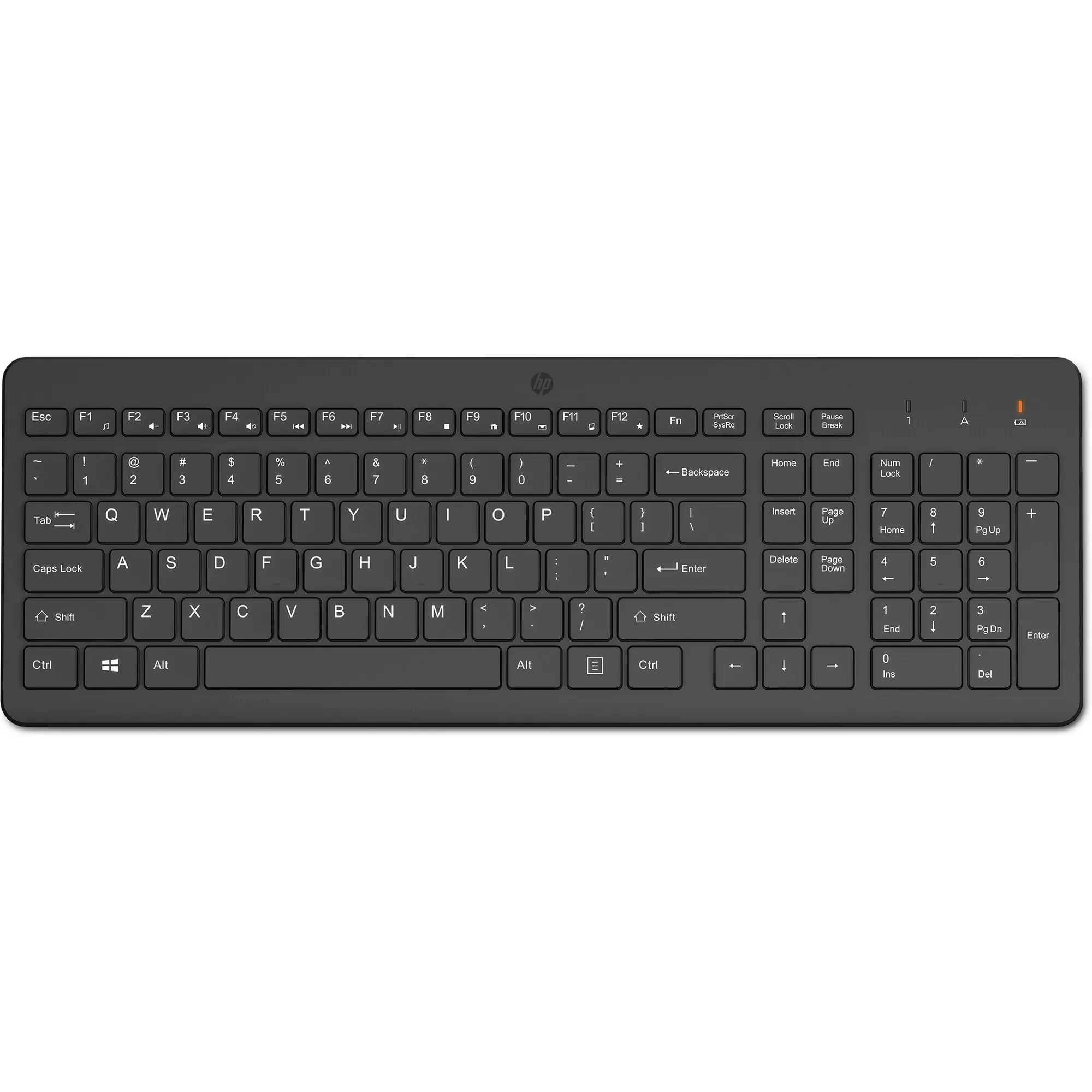 HP 225 - Klávesnice - rozložení 2,5 zóny - full size - bezdrátový - 2.4 GHz - česká/slovenská - černá