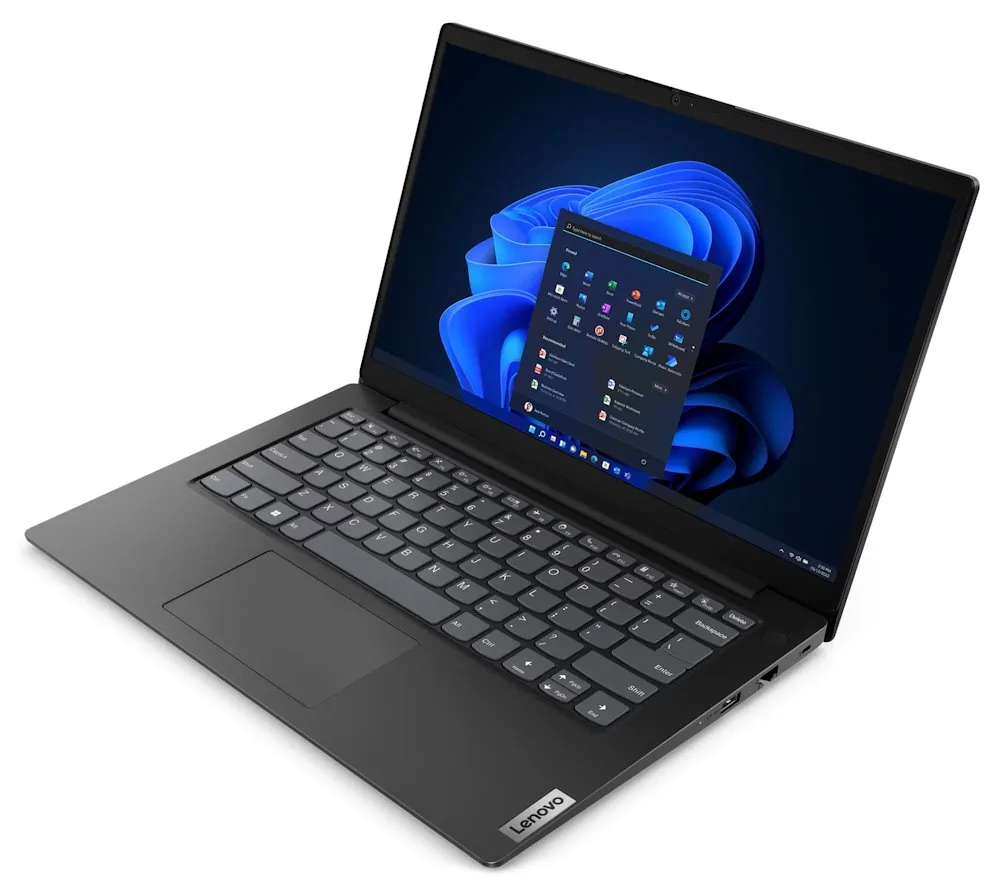 Lenovo V14 G4 AMN 82YT - Provedění závěsu 180 stupňů - AMD Ryzen 5 - 7520U / až 4.3 GHz - Win 11 Pro - Radeon 610M - 8 GB RAM - 512 GB SSD NVMe - 14" TN 1920 x 1080 (Full HD) - Gigabit Ethernet - Wi-Fi 5 - obchodní čerň - kbd: česká/slovenská