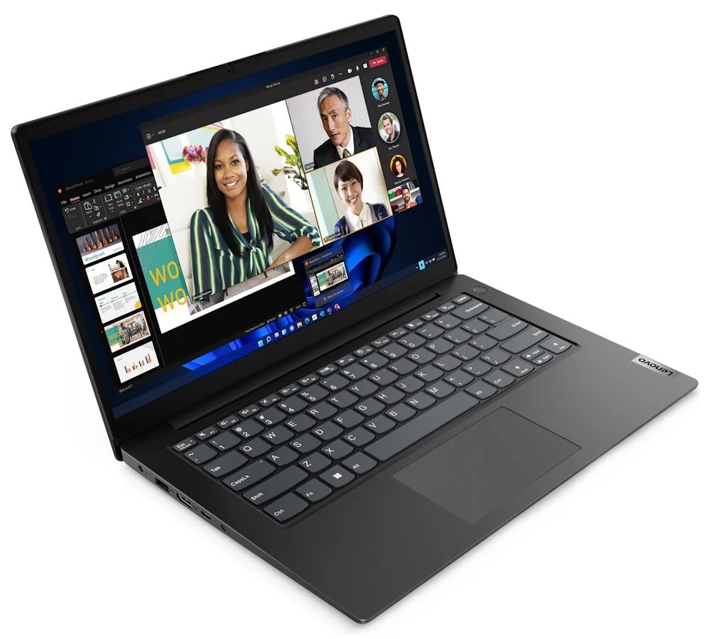 Lenovo V14 G4 AMN 82YT - Provedění závěsu 180 stupňů - AMD Ryzen 5 - 7520U / až 4.3 GHz - Win 11 Pro - Radeon 610M - 8 GB RAM - 512 GB SSD NVMe - 14" TN 1920 x 1080 (Full HD) - Gigabit Ethernet - Wi-Fi 5 - obchodní čerň - kbd: česká/slovenská